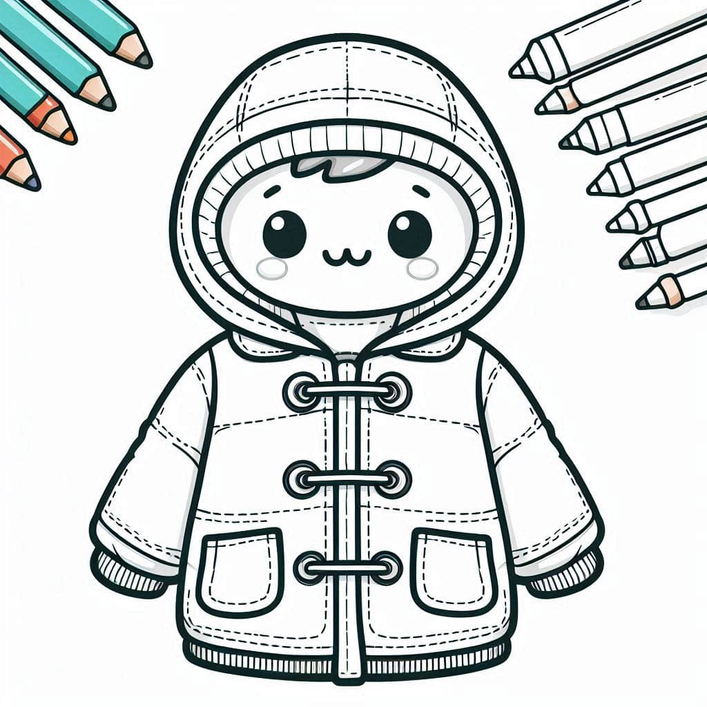 Cozy & Cute: The Perfect Jacket - free coloring page image 3 of 6