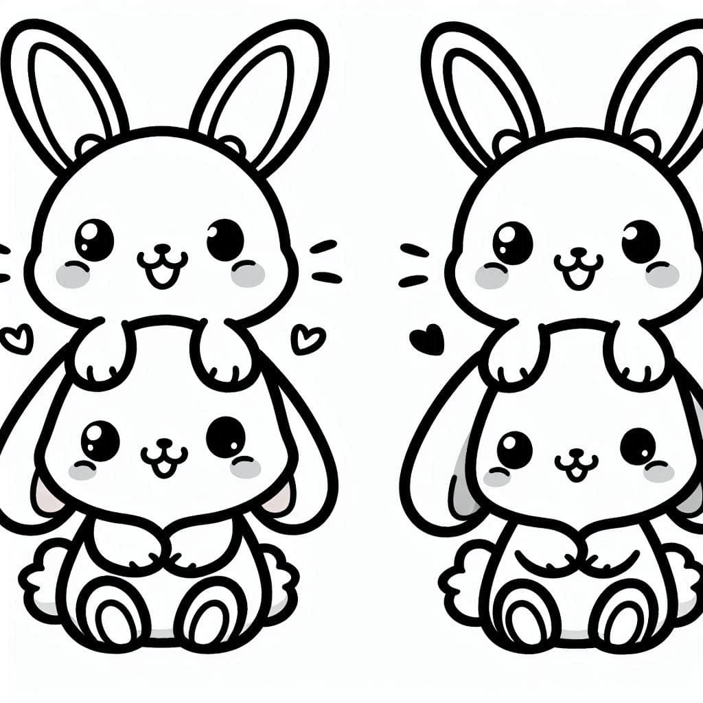 Cute Rabbit Characters - Hop into Fun with Free Printable Coloring Pages! - free coloring page image 4 of 4