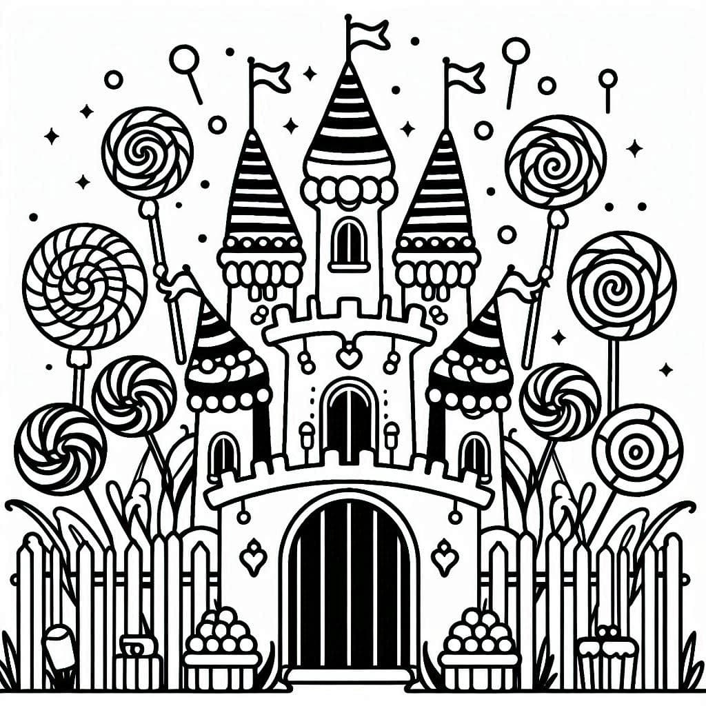 Candy Castle - Sweet & Magical Free Coloring Pages! - free coloring page image 3 of 4