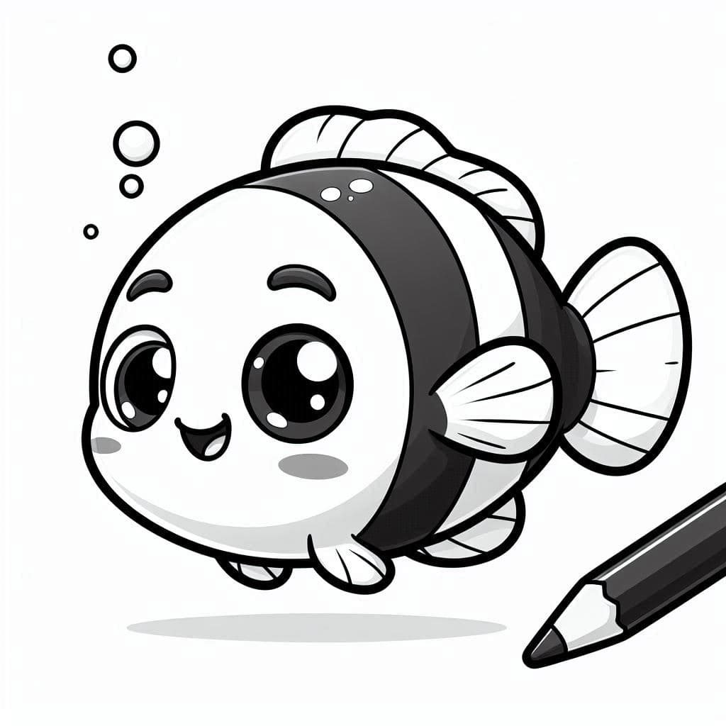 Cute Fish - Free Printable Coloring Pages for Ocean Fun! - free coloring page image 3 of 4