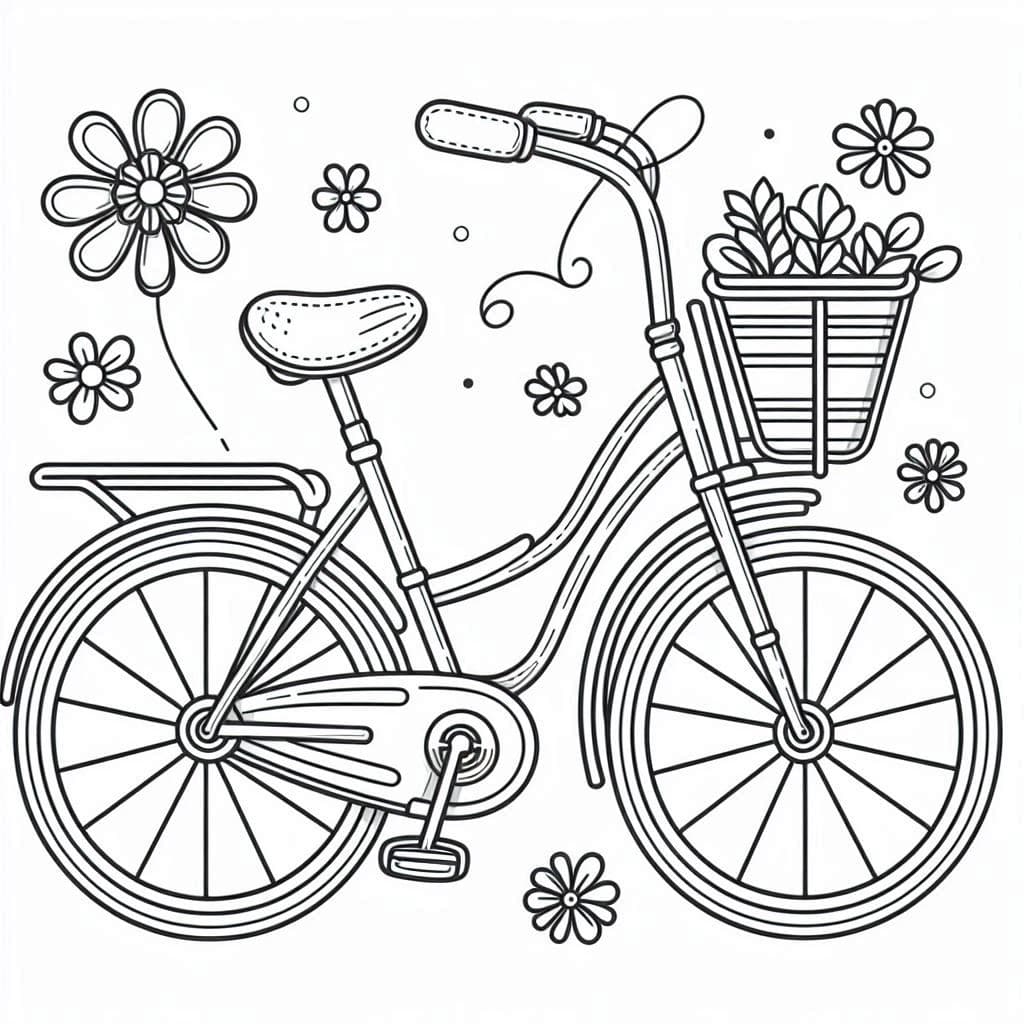 Lovely Ride: The Cute Bicycle - free coloring page image 3 of 8