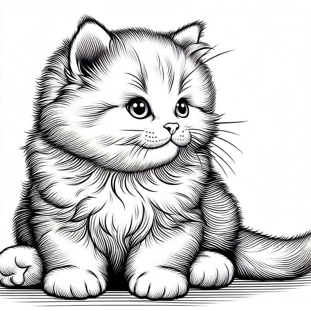 My Fluffy Kitten - Personalized Free Coloring Pages for Cat Lovers! - free coloring page image 2 of 4