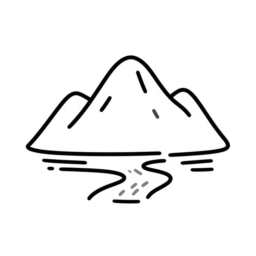 Mountain With River Coloring Page - free coloring page image 3 of 3