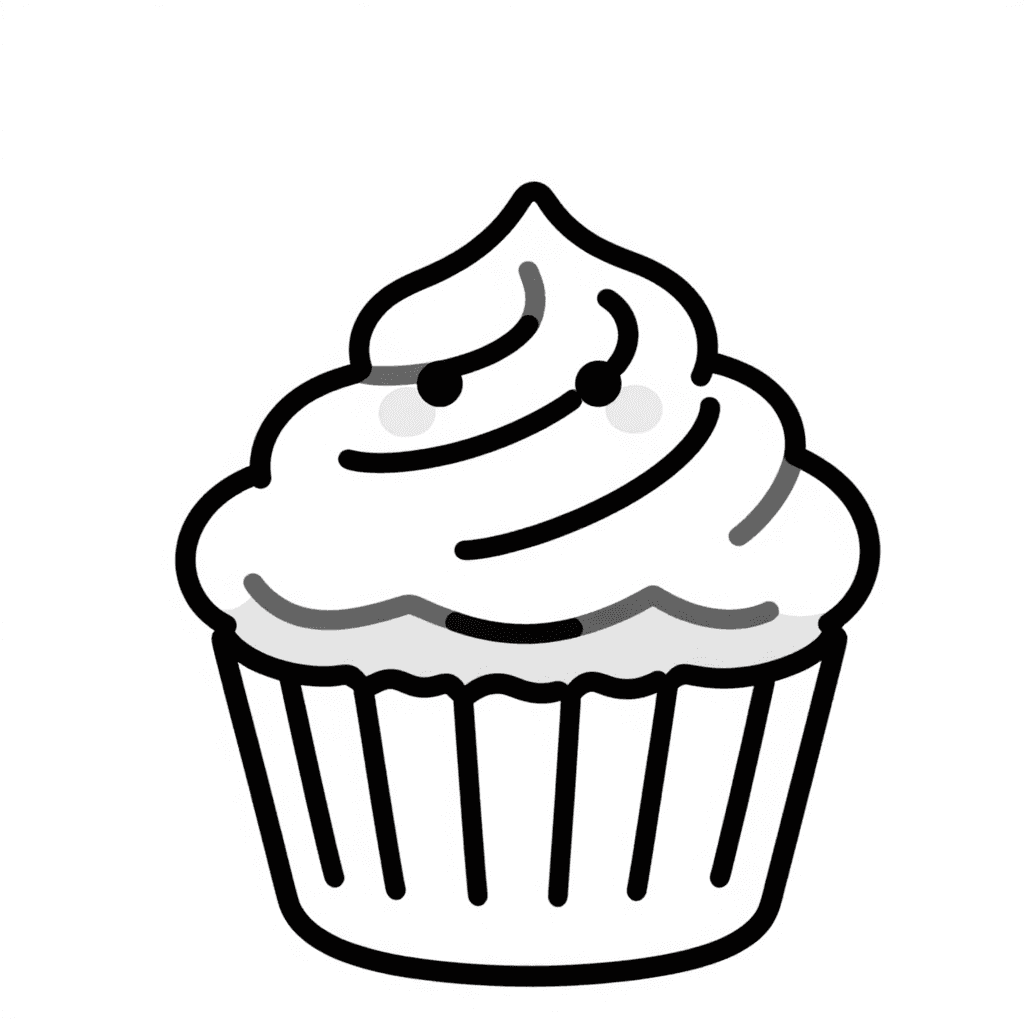 Cupcake With Frosting Coloring Page - free coloring page image 2 of 3