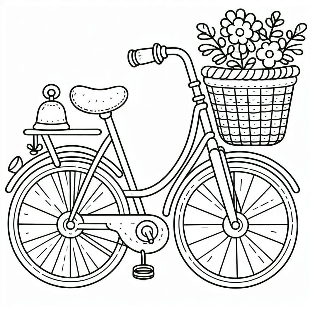 Lovely Ride: The Cute Bicycle - free coloring page image 8 of 8