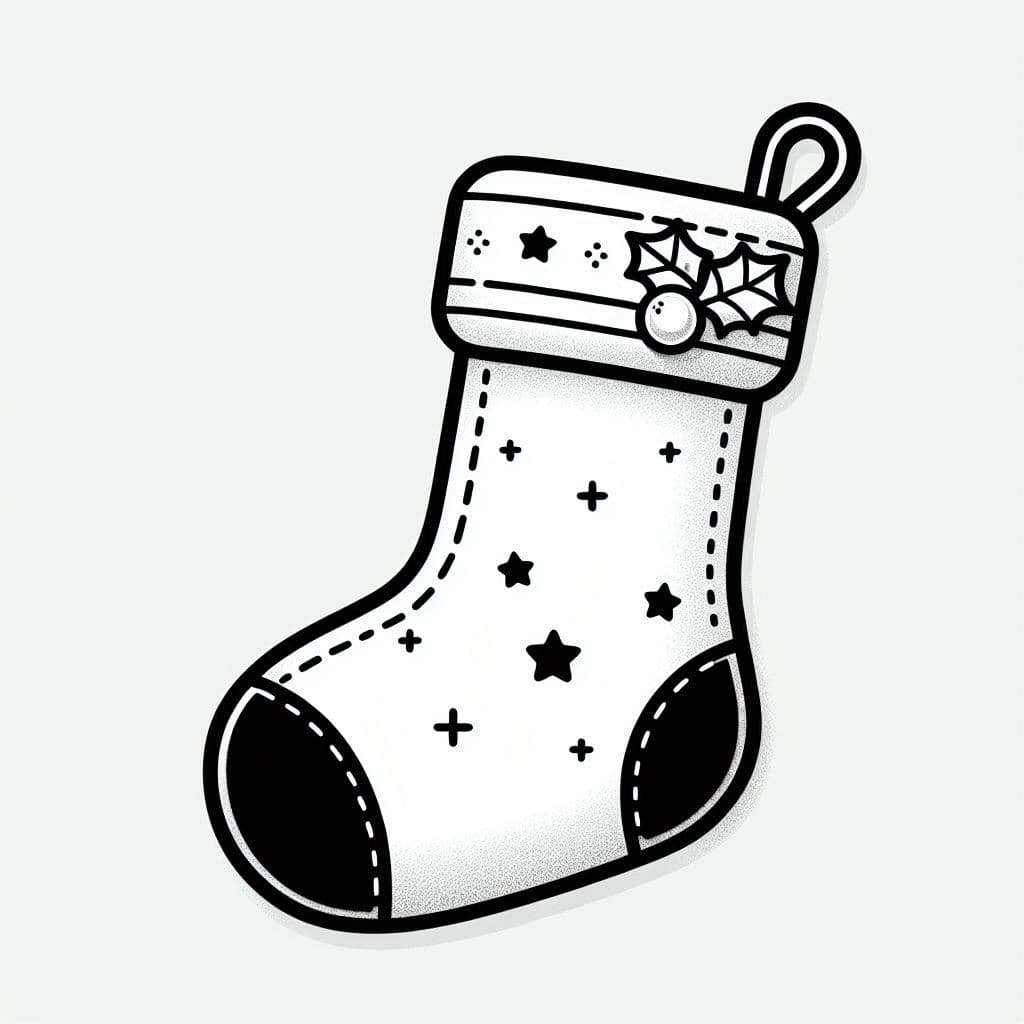 Christmas Stocking - Festive Free Coloring Pages for Holiday Fun! - free coloring page image 4 of 4
