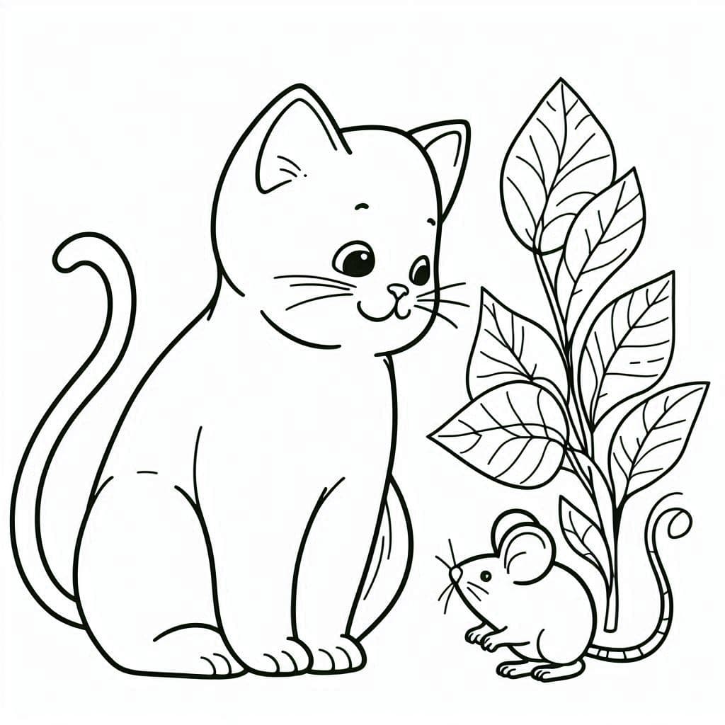 A Cat and Mouse - Playful Free Coloring Pages for Animated Fun! - free coloring page image 4 of 4