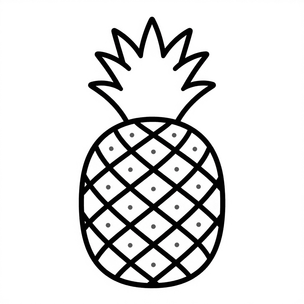A Pineapple Coloring Page - free coloring page image 2 of 3