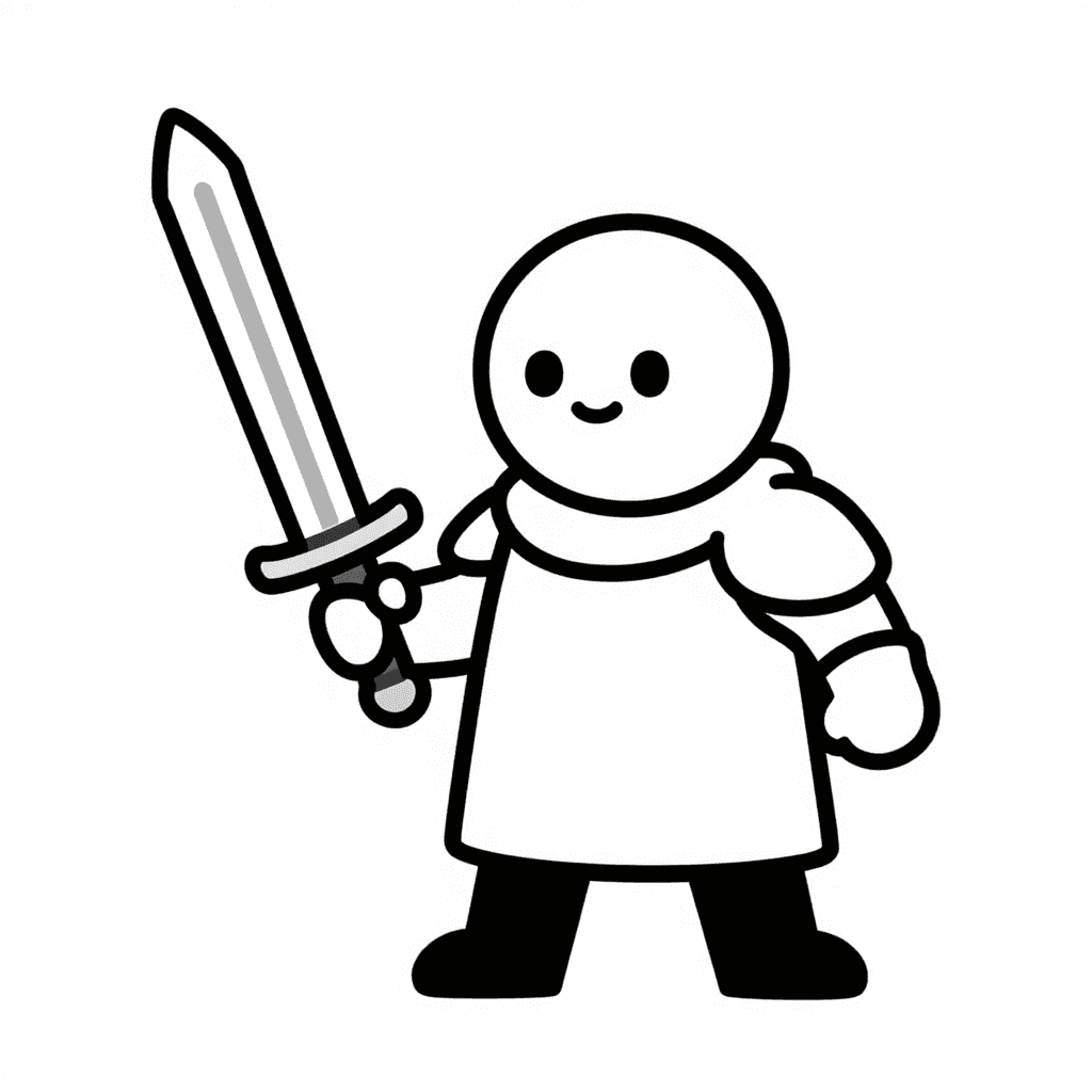 A Knight With Sword Coloring Page - free coloring page image 2 of 3