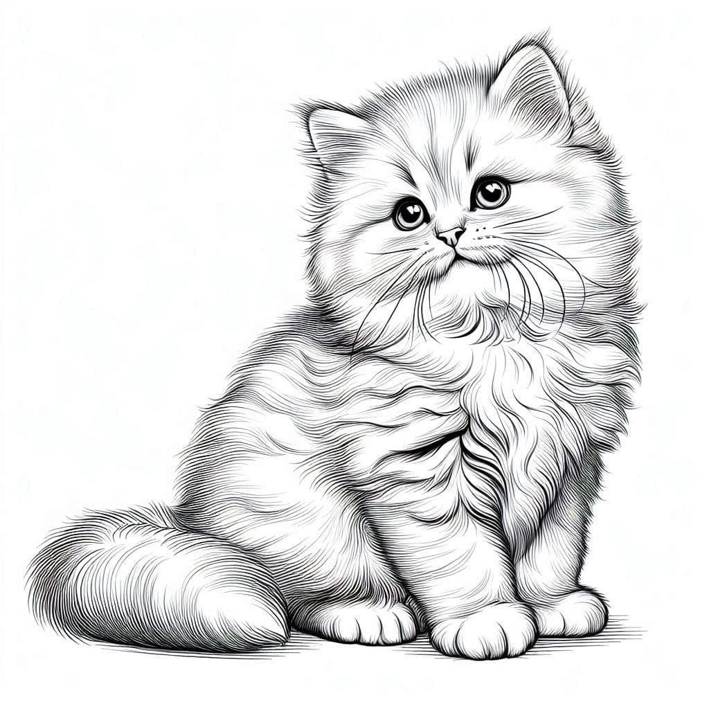 My Fluffy Kitten - Personalized Free Coloring Pages for Cat Lovers! - free coloring page image 3 of 4
