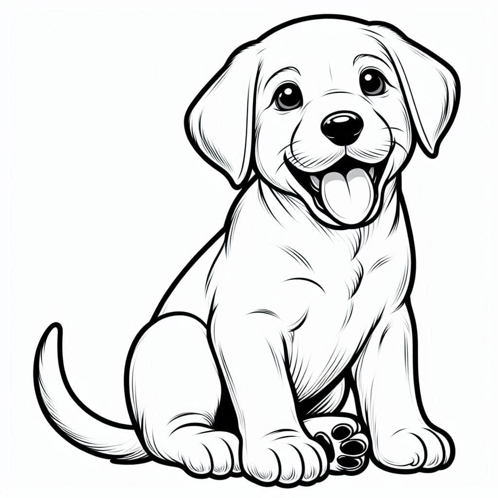 Playful Puppy - Adorable Free Coloring Pages for Dog Lovers! - free coloring page image 4 of 4