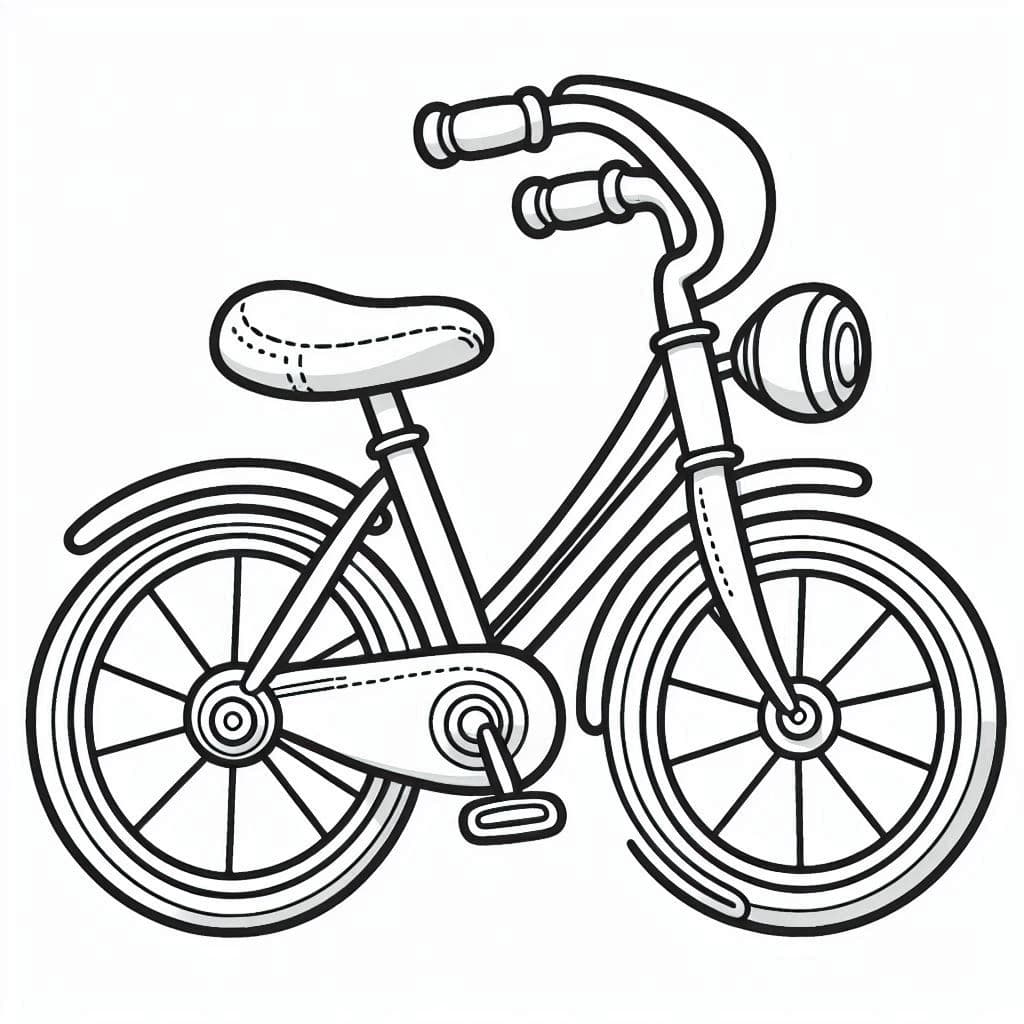 Lovely Ride: The Cute Bicycle - free coloring page image 2 of 8