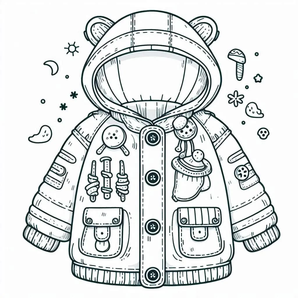 Cozy & Cute: The Perfect Jacket - free coloring page image 4 of 6
