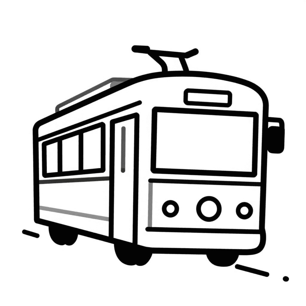 A Tram Coloring Page - free coloring page image 2 of 3