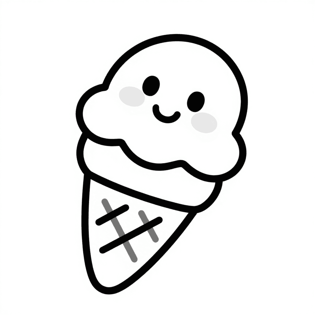 Ice Cream Cone Coloring Page - free coloring page image 2 of 3