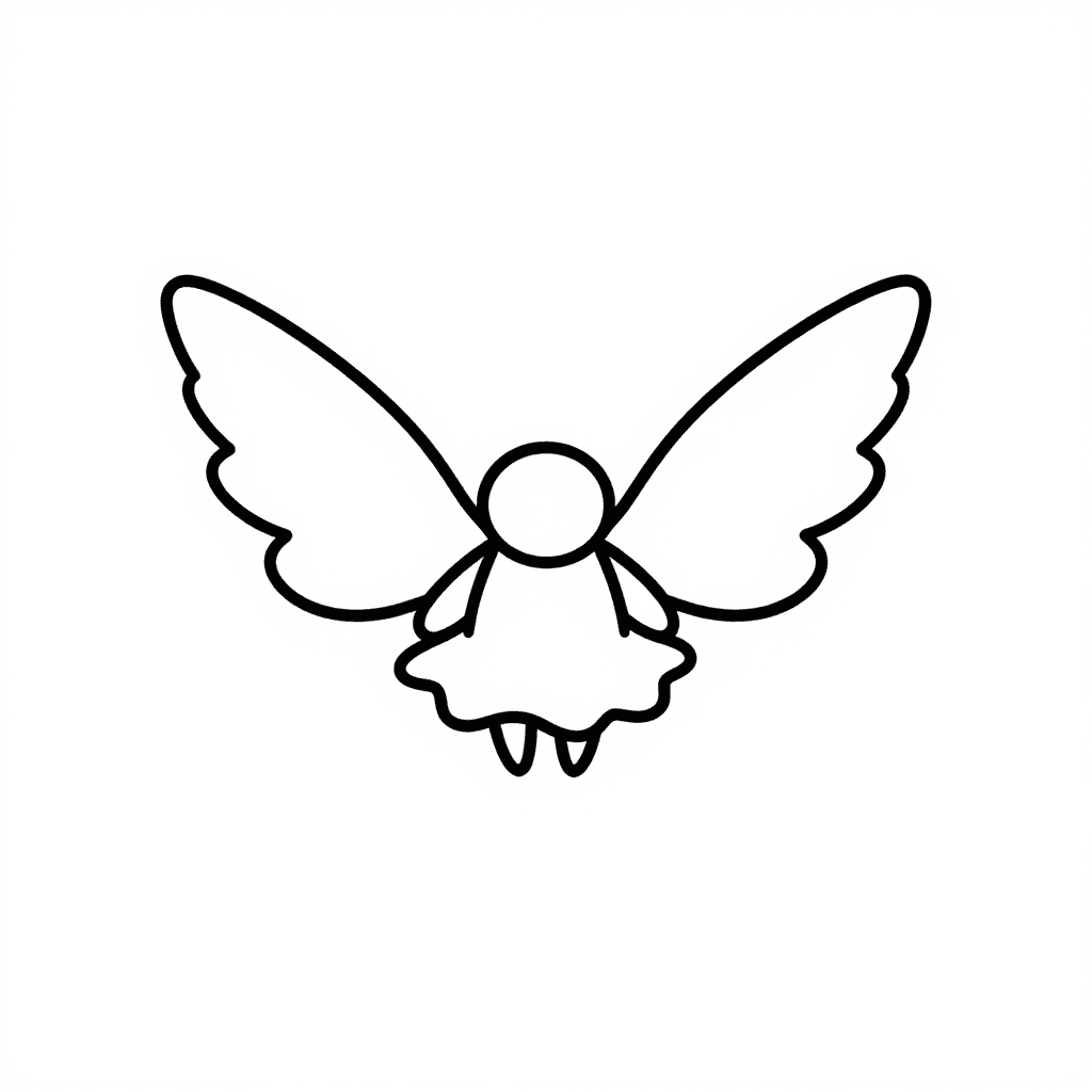 A Fairy With Wings Coloring Page - free coloring page image 1 of 3