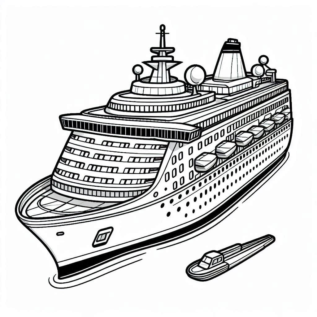 Cruise Ship – A Grand Adventure on the Open Seas! - free coloring page image 4 of 4