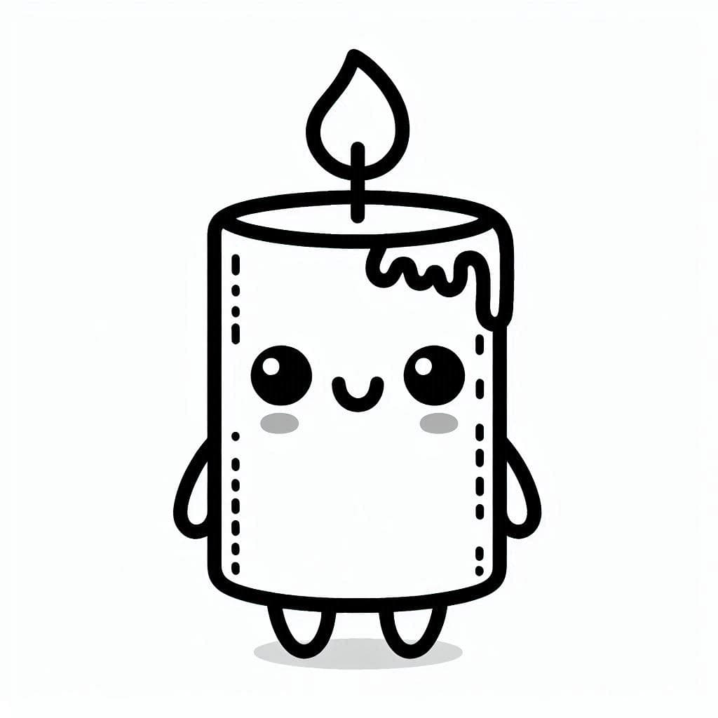 Cute Candle — Collection Coloring Page for Cozy Little Artists - free coloring page image 2 of 4