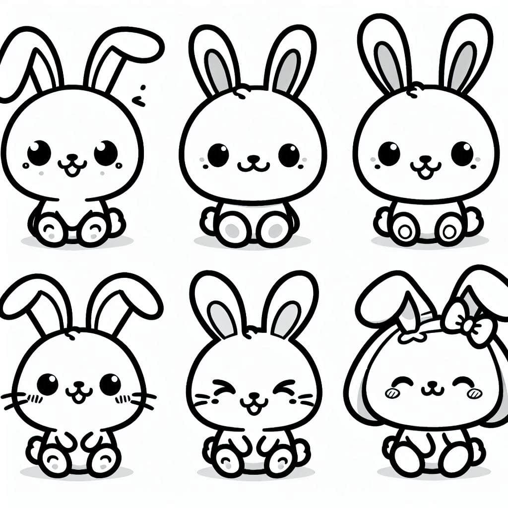 Cute Rabbit Characters - Hop into Fun with Free Printable Coloring Pages! - free coloring page image 3 of 4
