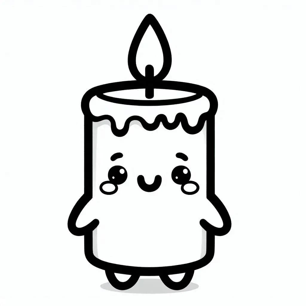 Cute Candle — Collection Coloring Page for Cozy Little Artists - free coloring page image 4 of 4