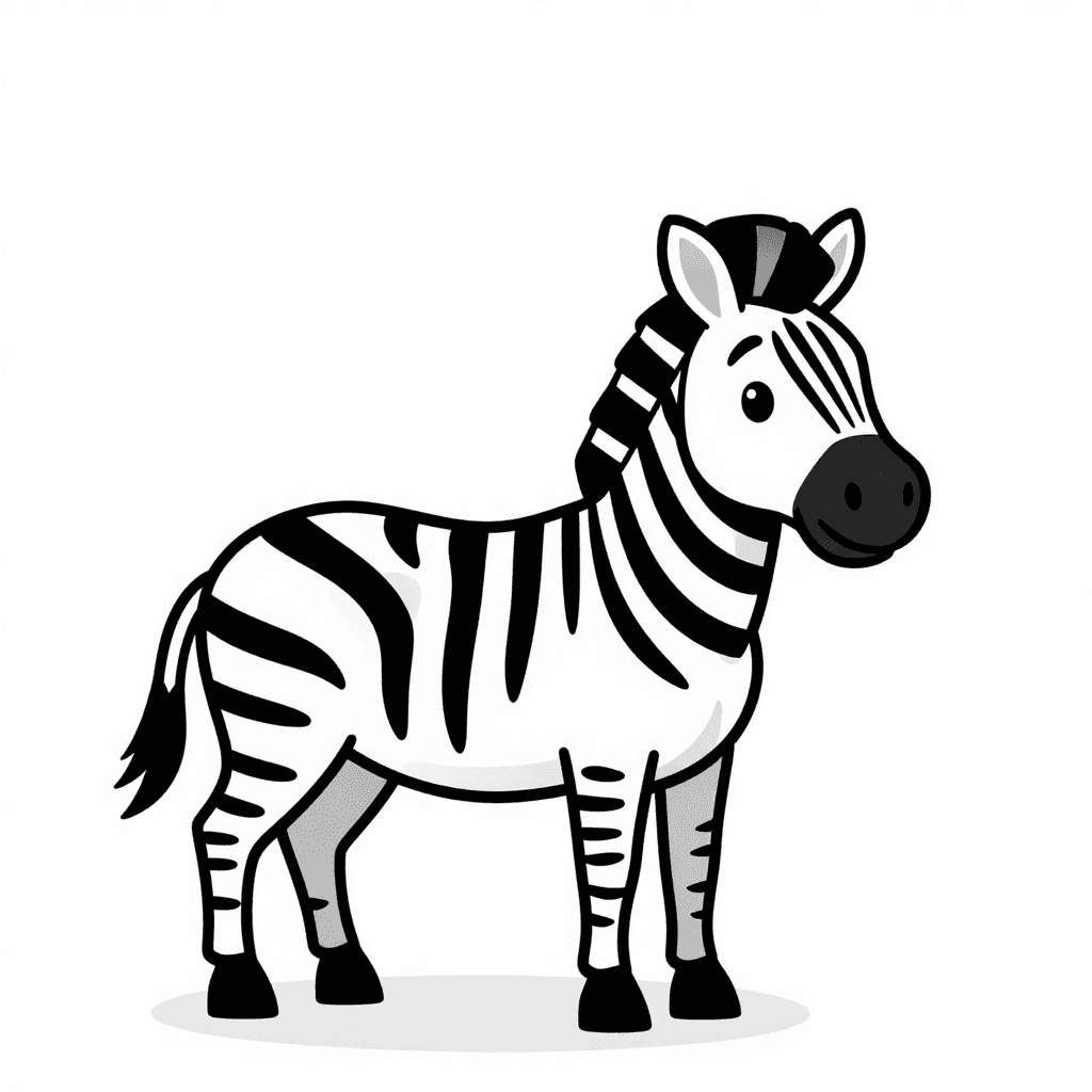 A Zebra Standing Coloring Page - free coloring page image 1 of 3