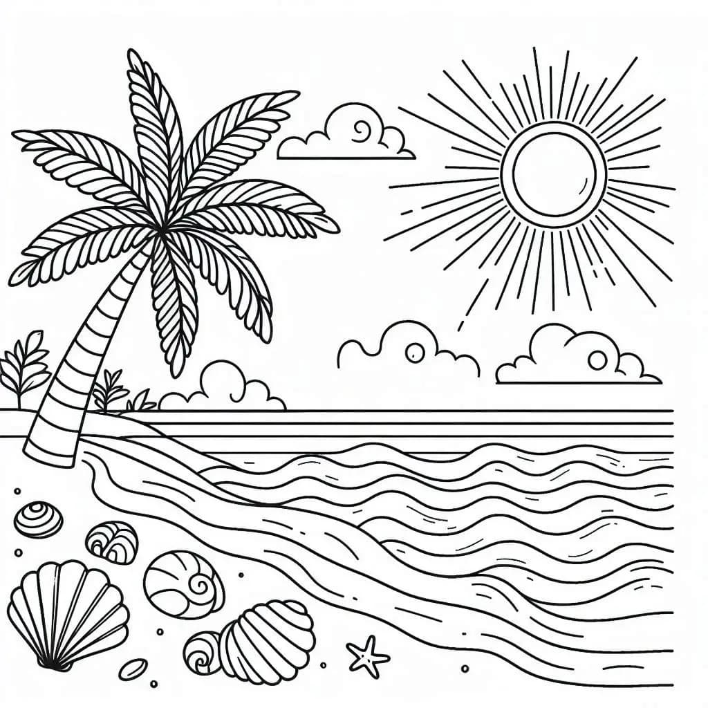 Beach : Sun, Sand & Smiles - free coloring page image 7 of 10