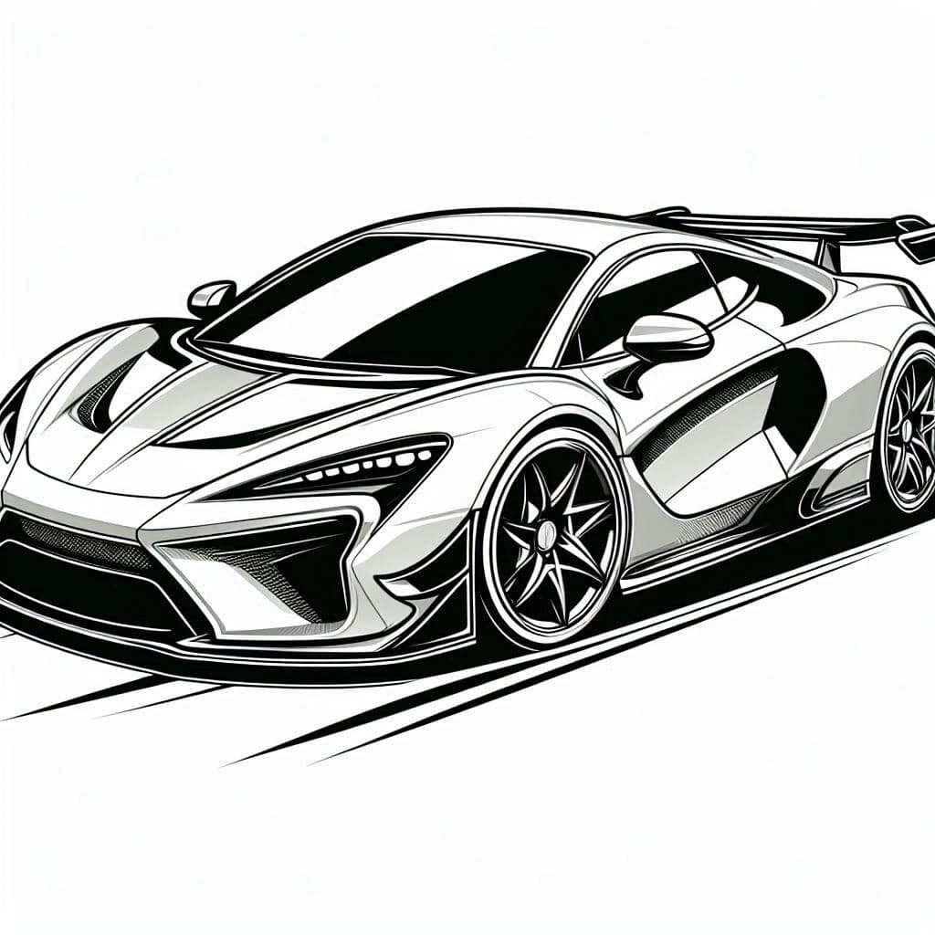 Supercar - Speedy Free Coloring Pages for Young Racers! - free coloring page image 4 of 4