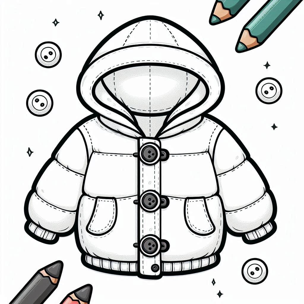Cozy & Cute: The Perfect Jacket - free coloring page image 2 of 6